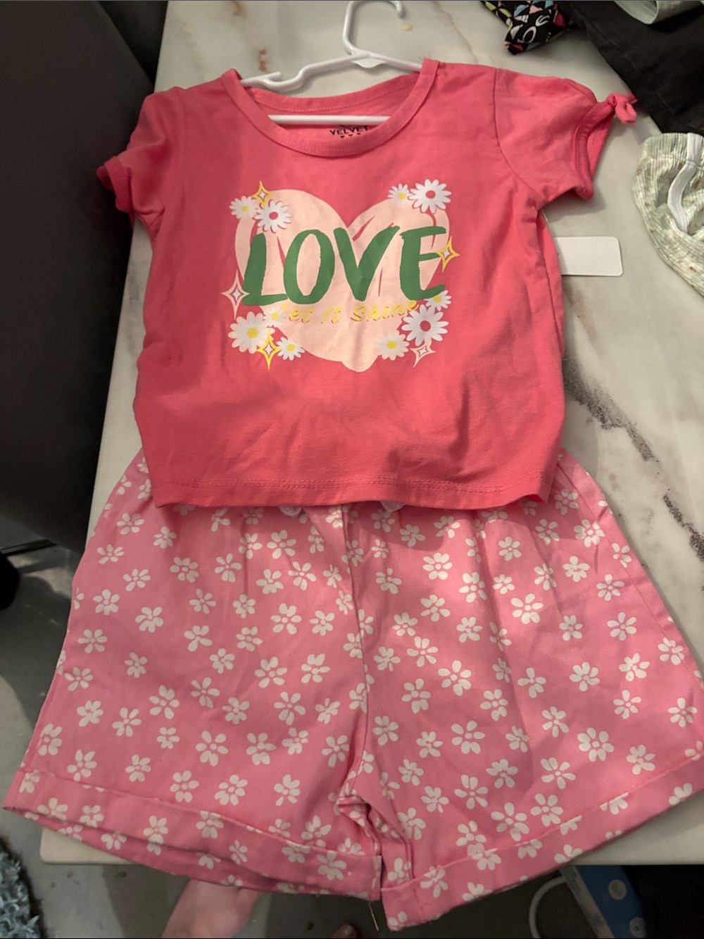 Velvet Pink 'LOVE' Graphic Girls' Tee